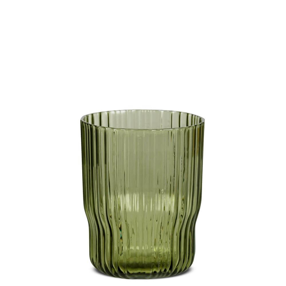 Nkuku Fali Glass Tumbler Olive